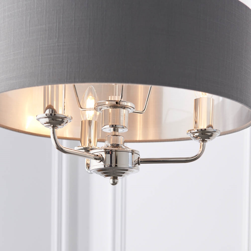 Endon 94377 - Kattokruunu ketjussa HIGHCLERE 3xE14/40W/230V harmaa/kiiltävä kromi