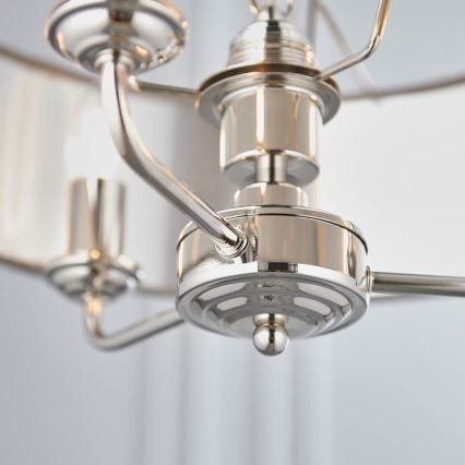 Endon 94377 - Kattokruunu ketjussa HIGHCLERE 3xE14/40W/230V harmaa/kiiltävä kromi
