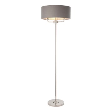 Endon 94378 - Lattialamppu HIGHCLERE 1xE14/40W/230V harmaa/kiiltävä kromi