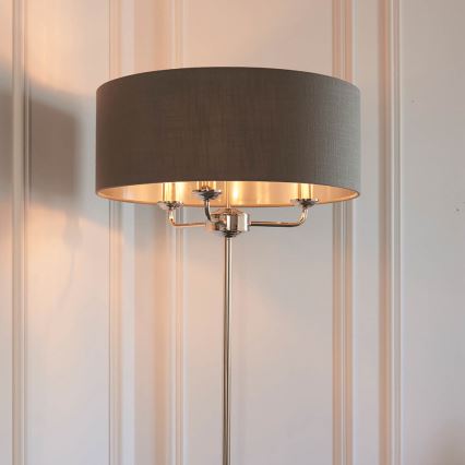 Endon 94378 - Lattialamppu HIGHCLERE 1xE14/40W/230V harmaa/kiiltävä kromi