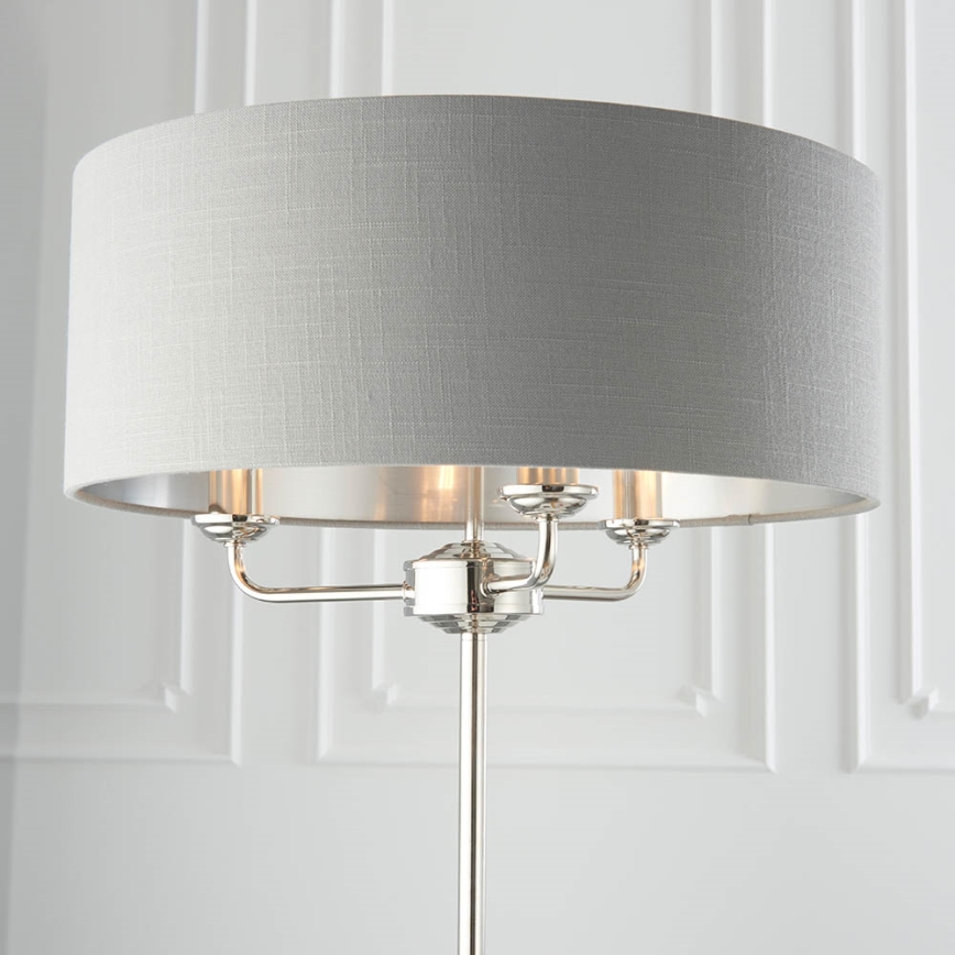 Endon 94378 - Lattialamppu HIGHCLERE 1xE14/40W/230V harmaa/kiiltävä kromi