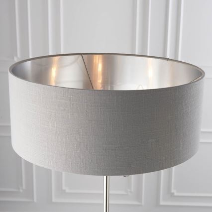 Endon 94378 - Lattialamppu HIGHCLERE 1xE14/40W/230V harmaa/kiiltävä kromi