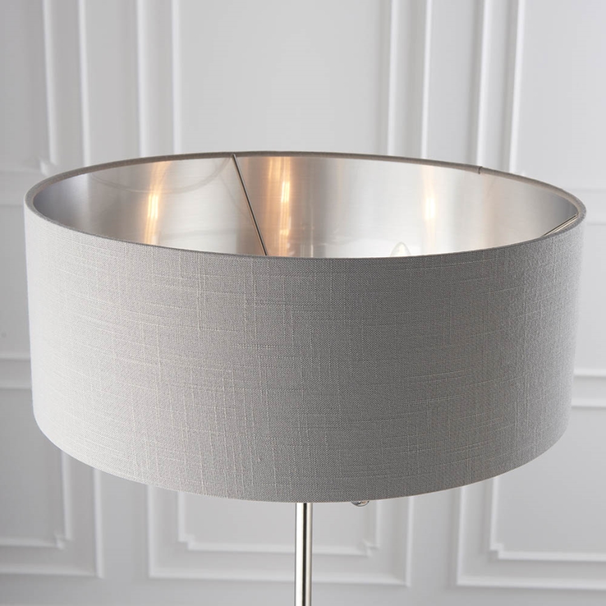 Endon 94378 - Lattialamppu HIGHCLERE 1xE14/40W/230V harmaa/kiiltävä kromi