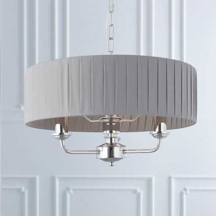 Endon 94394 - Kattokruunu ketjussa HIGHCLERE 3xE14/40W/230V tumma/kiiltävä kromi