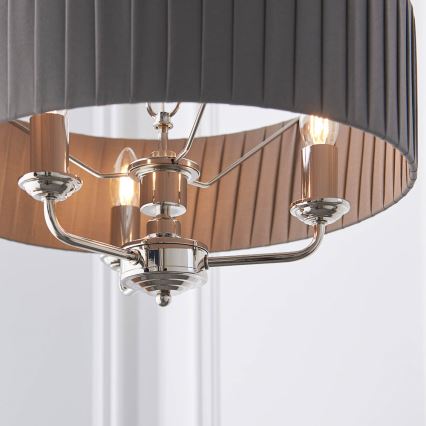Endon 94394 - Kattokruunu ketjussa HIGHCLERE 3xE14/40W/230V tumma/kiiltävä kromi