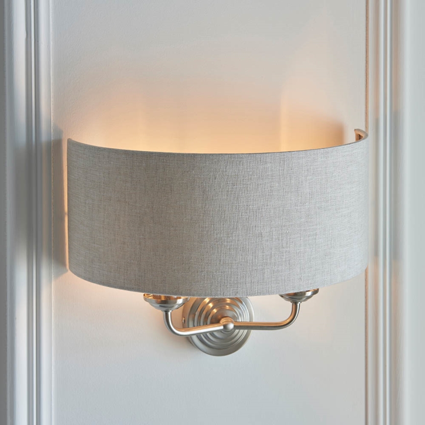 Endon 94403 - Seinävalaisin HIGHCLERE 2xE14/40W/230V harmaa/mattakromi