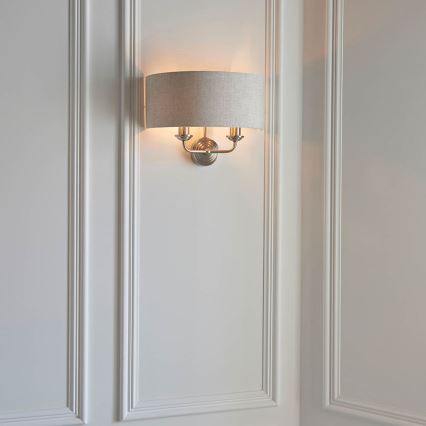 Endon 94403 - Seinävalaisin HIGHCLERE 2xE14/40W/230V harmaa/mattakromi