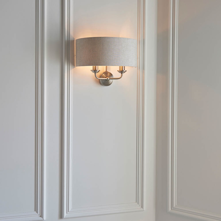 Endon 94403 - Seinävalaisin HIGHCLERE 2xE14/40W/230V harmaa/mattakromi