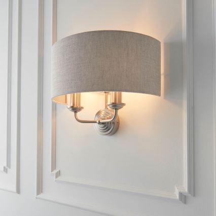 Endon 94403 - Seinävalaisin HIGHCLERE 2xE14/40W/230V harmaa/mattakromi