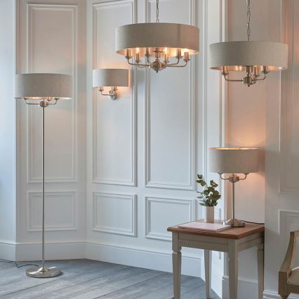 Endon 94403 - Seinävalaisin HIGHCLERE 2xE14/40W/230V harmaa/mattakromi
