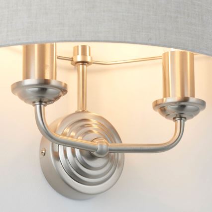 Endon 94403 - Seinävalaisin HIGHCLERE 2xE14/40W/230V harmaa/mattakromi