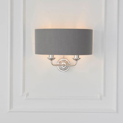 Endon 94406 - Seinävalaisin HIGHCLERE 2xE14/40W/230V tumma/kiiltävä kromi