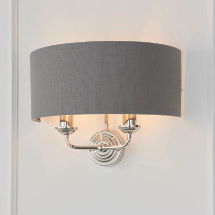 Endon 94406 - Seinävalaisin HIGHCLERE 2xE14/40W/230V tumma/kiiltävä kromi