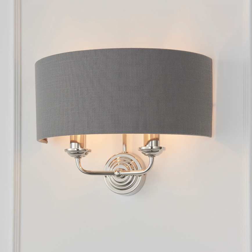 Endon 94406 - Seinävalaisin HIGHCLERE 2xE14/40W/230V tumma/kiiltävä kromi