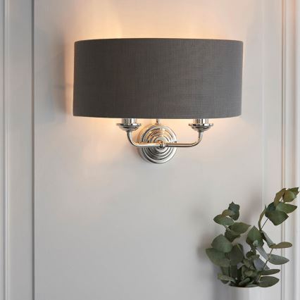 Endon 94406 - Seinävalaisin HIGHCLERE 2xE14/40W/230V tumma/kiiltävä kromi