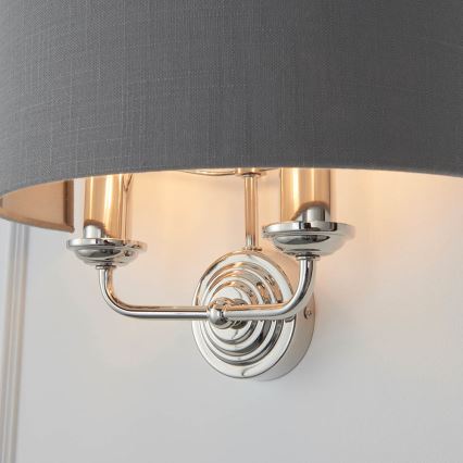 Endon 94406 - Seinävalaisin HIGHCLERE 2xE14/40W/230V tumma/kiiltävä kromi