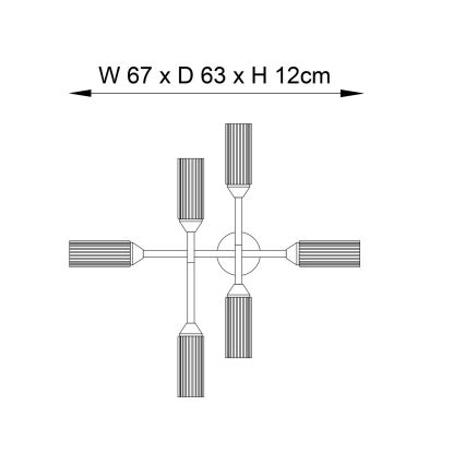 Endon 95045 - Kylpyhuoneen kiinteä kattokruunu NATORI 6xG9/3W/230V IP44 kiiltävä kromi