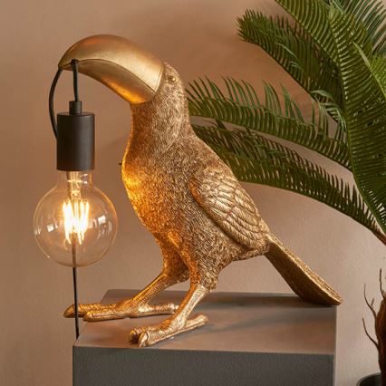 Endon 95077 - Pöytävalaisin TOCO TOUCAN 1xE27/10W/230V kulta