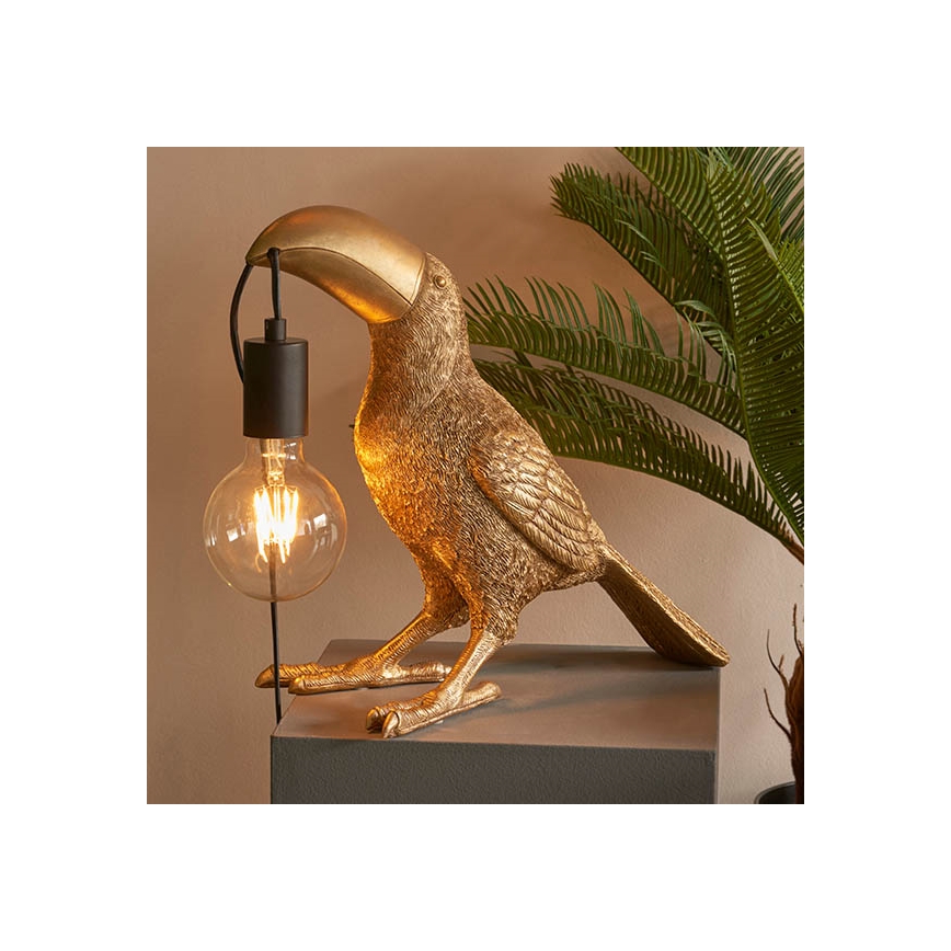 Endon 95077 - Pöytävalaisin TOCO TOUCAN 1xE27/10W/230V kulta