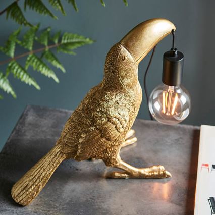 Endon 95077 - Pöytävalaisin TOCO TOUCAN 1xE27/10W/230V kulta