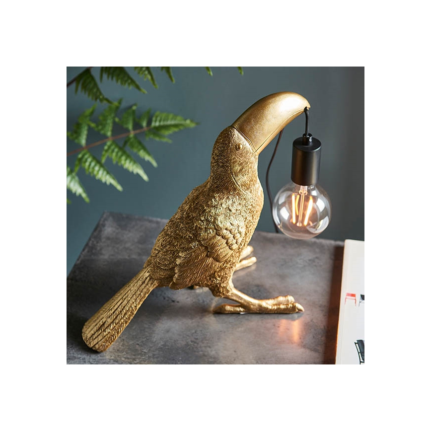 Endon 95077 - Pöytävalaisin TOCO TOUCAN 1xE27/10W/230V kulta