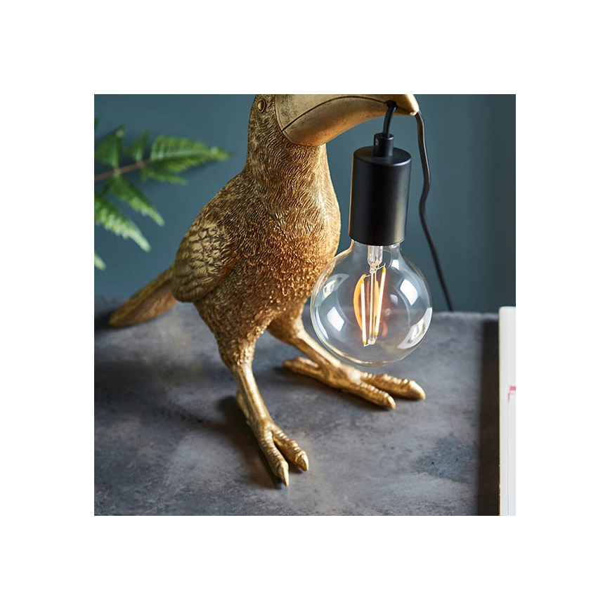Endon 95077 - Pöytävalaisin TOCO TOUCAN 1xE27/10W/230V kulta