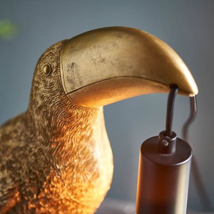 Endon 95077 - Pöytävalaisin TOCO TOUCAN 1xE27/10W/230V kulta