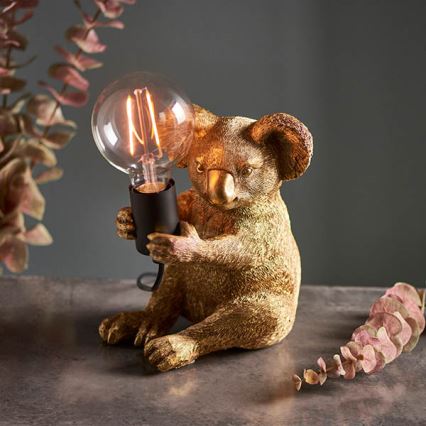 Endon 95082 - Pöytävalaisin KOALA 1xE27/10W/230V kultainen