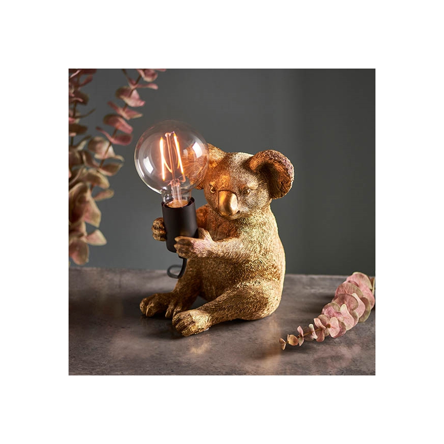 Endon 95082 - Pöytävalaisin KOALA 1xE27/10W/230V kultainen