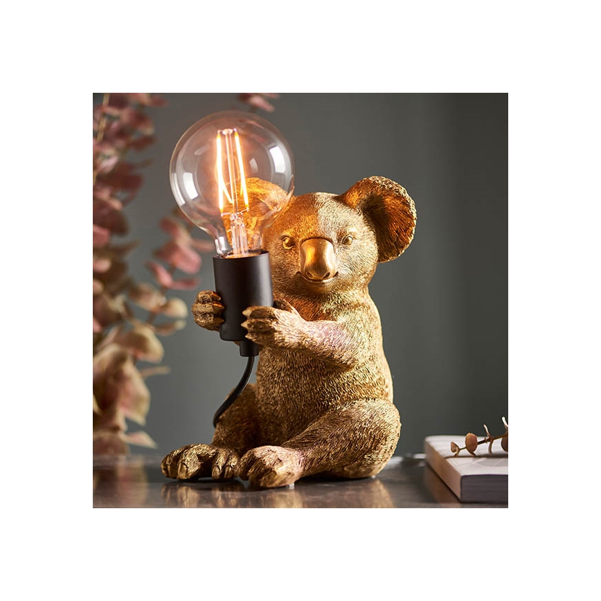 Endon 95082 - Pöytävalaisin KOALA 1xE27/10W/230V kultainen
