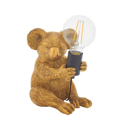 Endon 95082 - Pöytävalaisin KOALA 1xE27/10W/230V kultainen