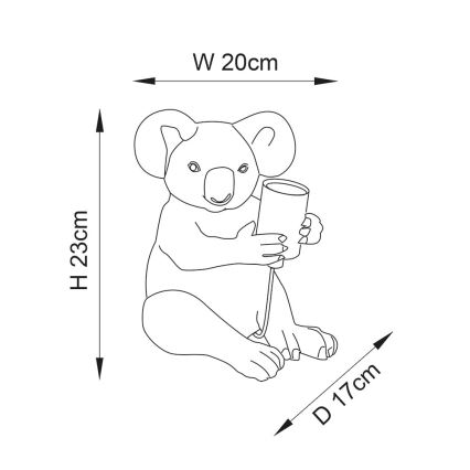 Endon 95082 - Pöytävalaisin KOALA 1xE27/10W/230V kultainen
