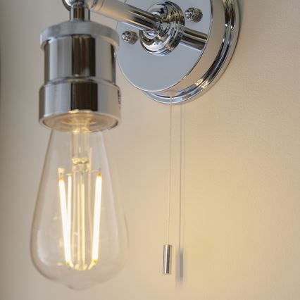Endon 95505 - Kylpyhuoneen seinävalaisin MILLER 1xE27/6W/230V IP44 kiiltävä kromi