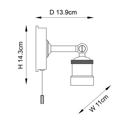 Endon 95505 - Kylpyhuoneen seinävalaisin MILLER 1xE27/6W/230V IP44 kiiltävä kromi