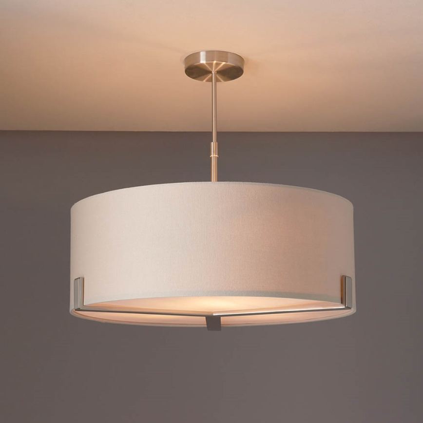 Endon 95834 - Riippukattokruunu HAYFIELD 3xE27/40W/230V mattakromi/beige