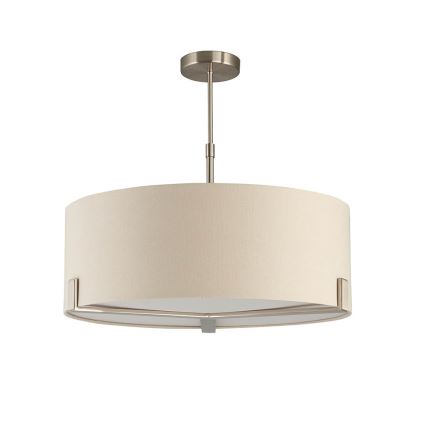 Endon 95834 - Riippukattokruunu HAYFIELD 3xE27/40W/230V mattakromi/beige