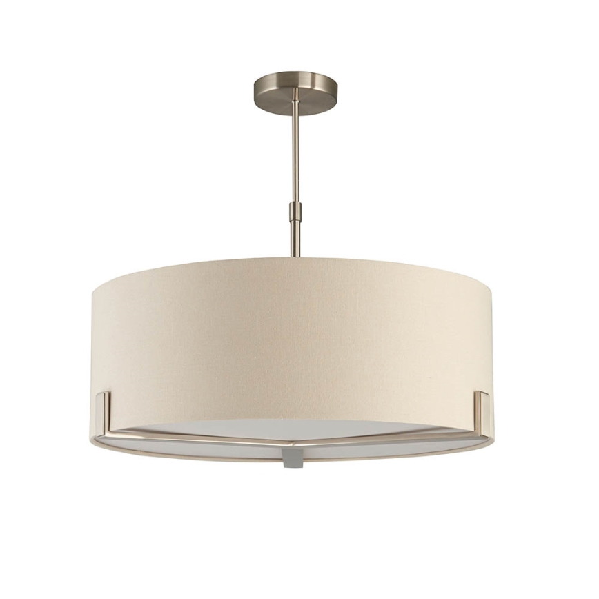 Endon 95834 - Riippukattokruunu HAYFIELD 3xE27/40W/230V mattakromi/beige