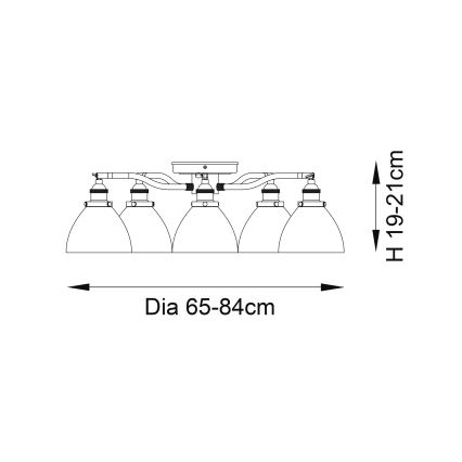 Endon 97248 - Kohdevalaisin HANSEN 5xE14/7W/230V messinki