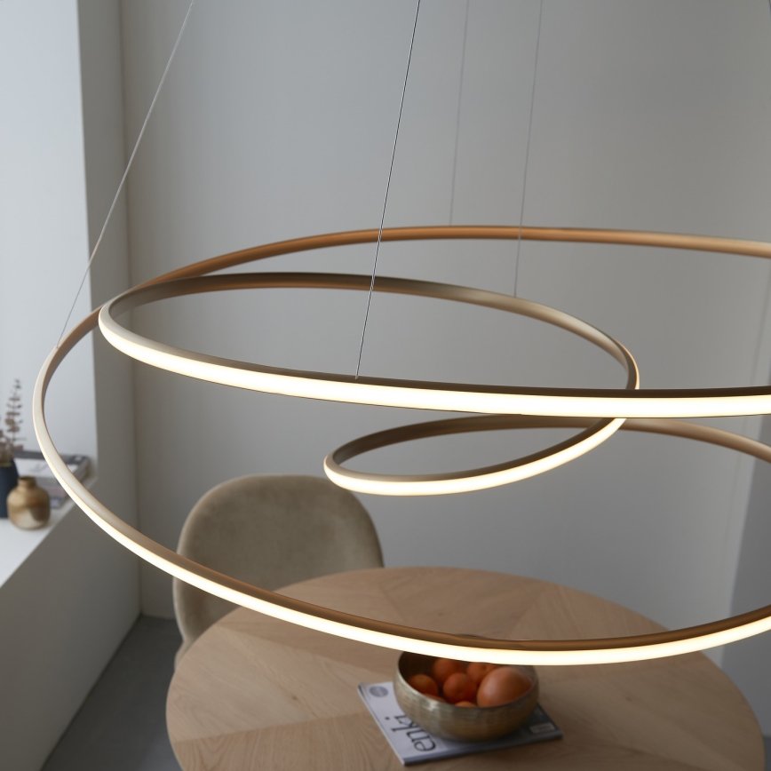 Endon 97645 - Himmennettävä LED-riippuvalaisin vaijerilla TWIRL LED/131W/230V 3000K kultainen