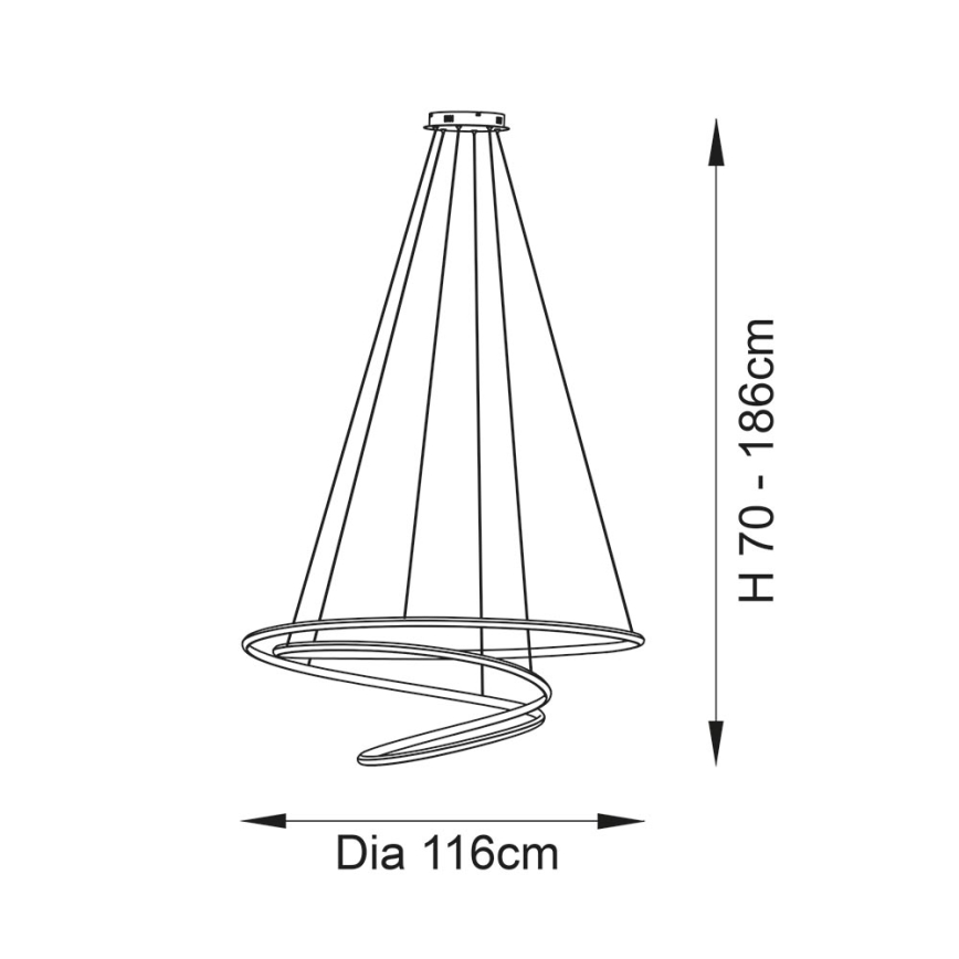 Endon 97645 - Himmennettävä LED-riippuvalaisin vaijerilla TWIRL LED/131W/230V 3000K kultainen