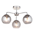 Endon 97971 - Pinta-asennettava kattovalaisin DIMPLE 3xE14/7W/230V kiiltävä kromi/savunharmaa
