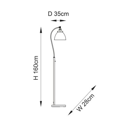 Endon 98748 - Lattiavalaisin FRANKLIN 1xE27/10W/230V messinki/musta