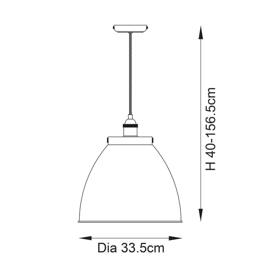 Endon 98749 - Ripustettava valaisin johdolla FRANKLIN 1xE27/10W/230V musta/messinki