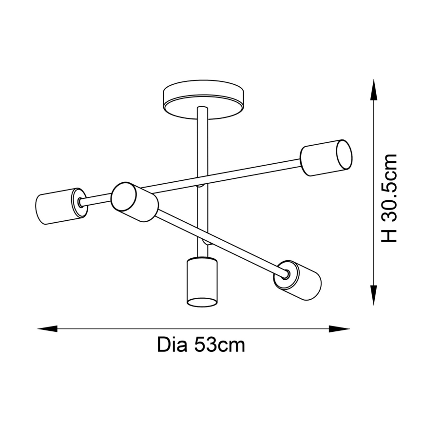 Endon 98786 - Varrellinen kattokruunu SOHAN 5xE27/10W/230V messinki