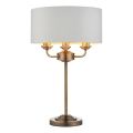 Endon 98932 - HIGHCLERE pöytälamppu 3xE14/18W/230V valkoinen/messinki, halkaisija 32 cm