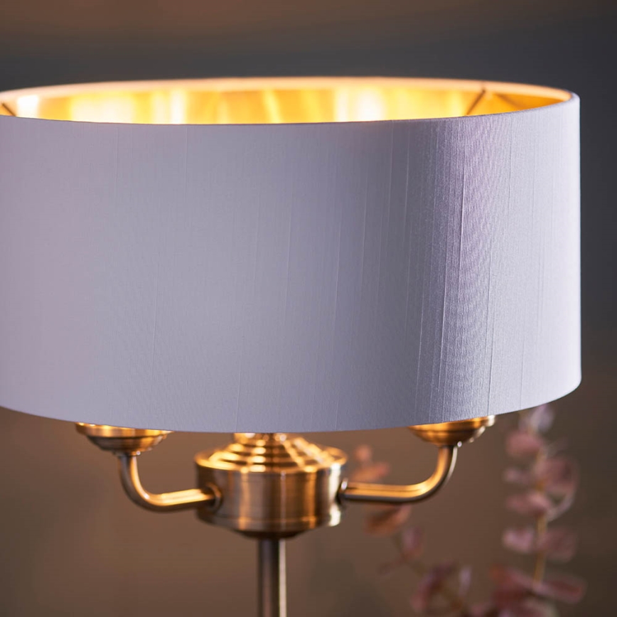 Endon 98932 - HIGHCLERE pöytälamppu 3xE14/18W/230V valkoinen/messinki, halkaisija 32 cm