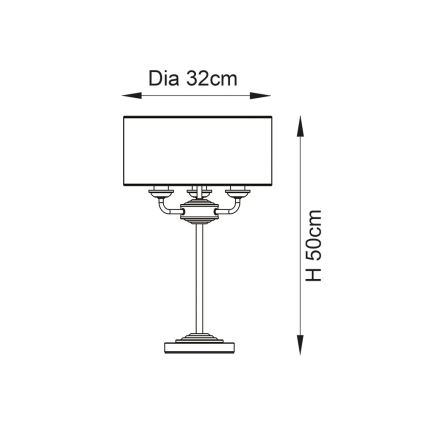 Endon 98932 - HIGHCLERE pöytälamppu 3xE14/18W/230V valkoinen/messinki, halkaisija 32 cm