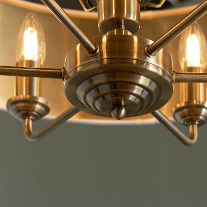 Endon 98933 - Kattokruunu ketjussa HIGHCLERE 6xE14/40W/230V valkoinen/messinki