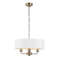 Endon 98934 - Kattokruunu ketjussa HIGHCLERE 3xE14/40W/230V valkoinen/messinki halkaisija 45 cm