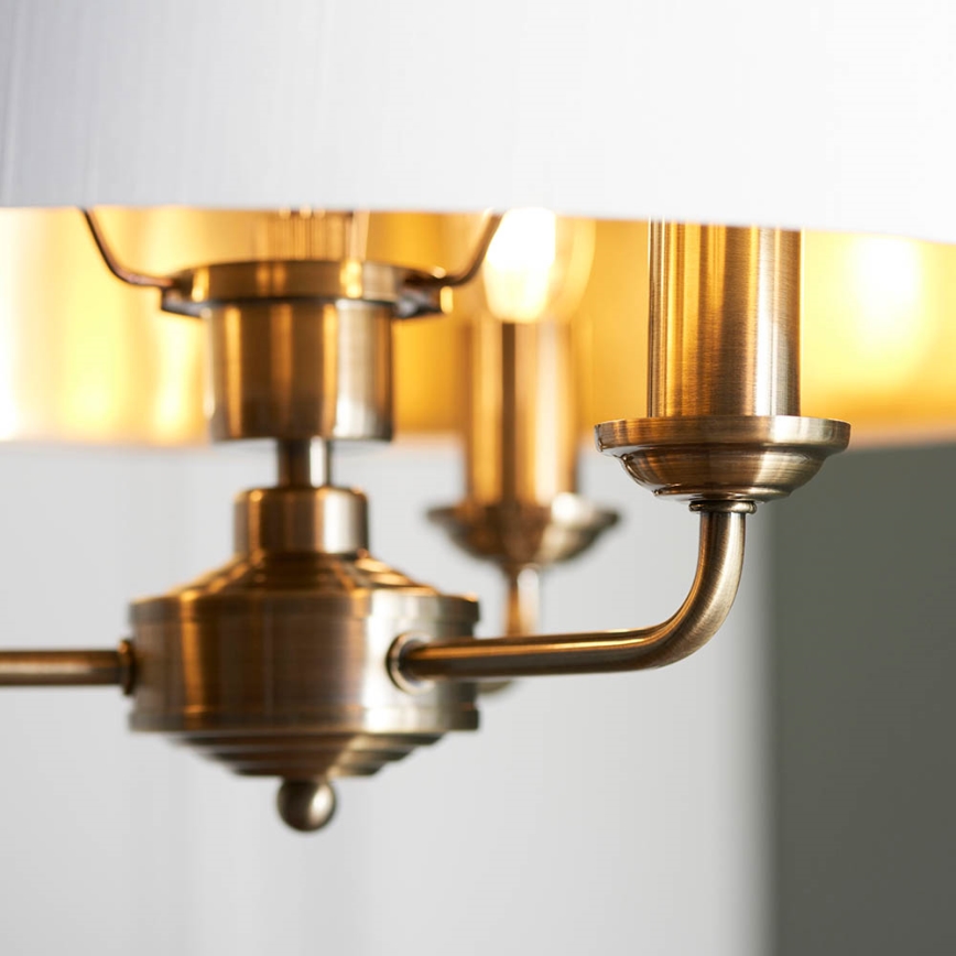 Endon 98934 - Kattokruunu ketjussa HIGHCLERE 3xE14/40W/230V valkoinen/messinki